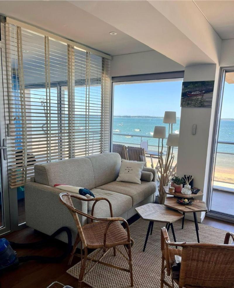 Premiere Ligne Acces Prive Et Direct A La Plage Vue Mer 阿卡雄 外观 照片