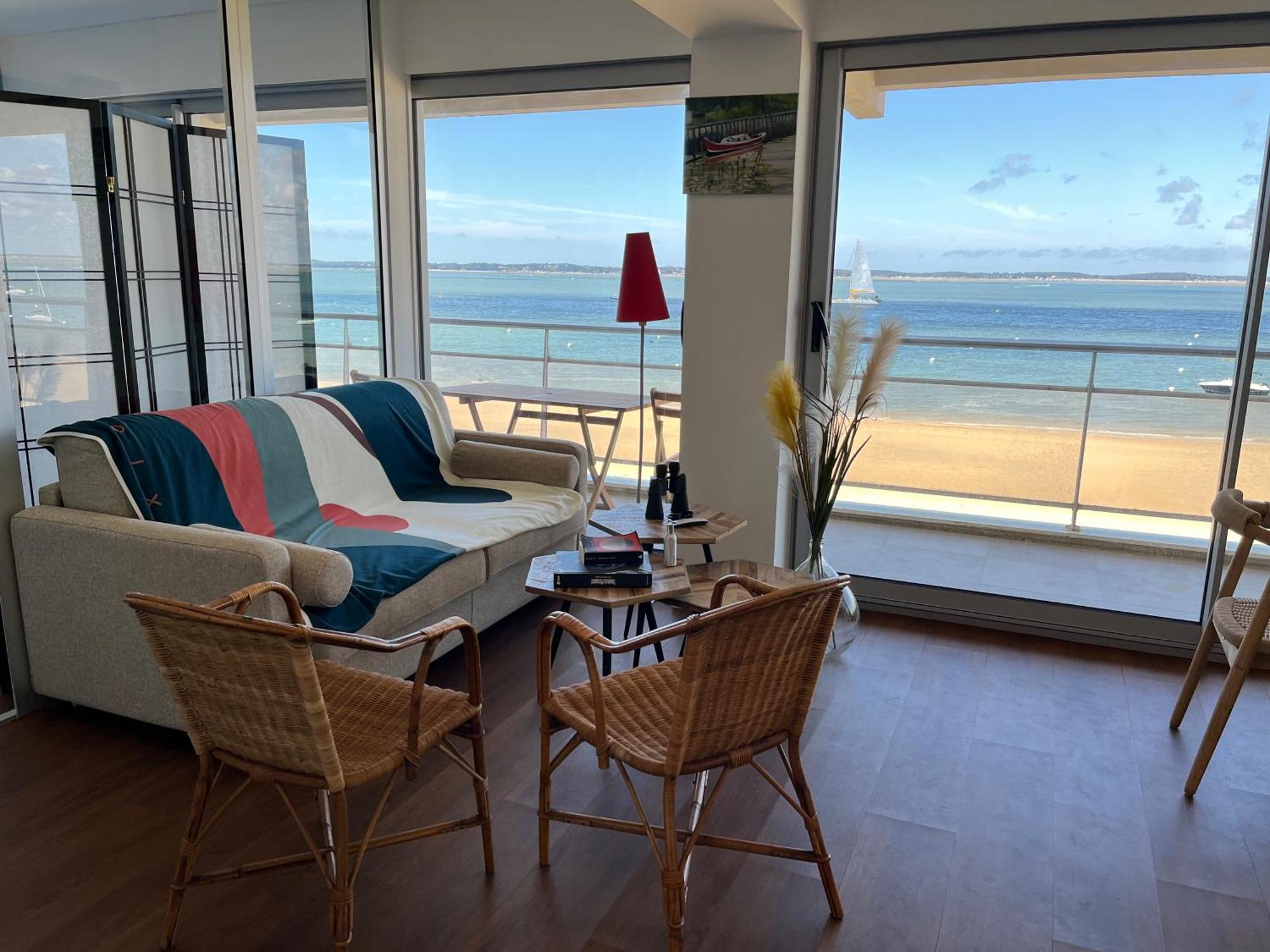 Premiere Ligne Acces Prive Et Direct A La Plage Vue Mer 阿卡雄 外观 照片